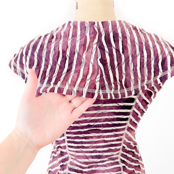 Vintage Purple Y2K Dress Very Stretchy Size Small-Medium Whimsigoth Distressed - Picture 9 of 14